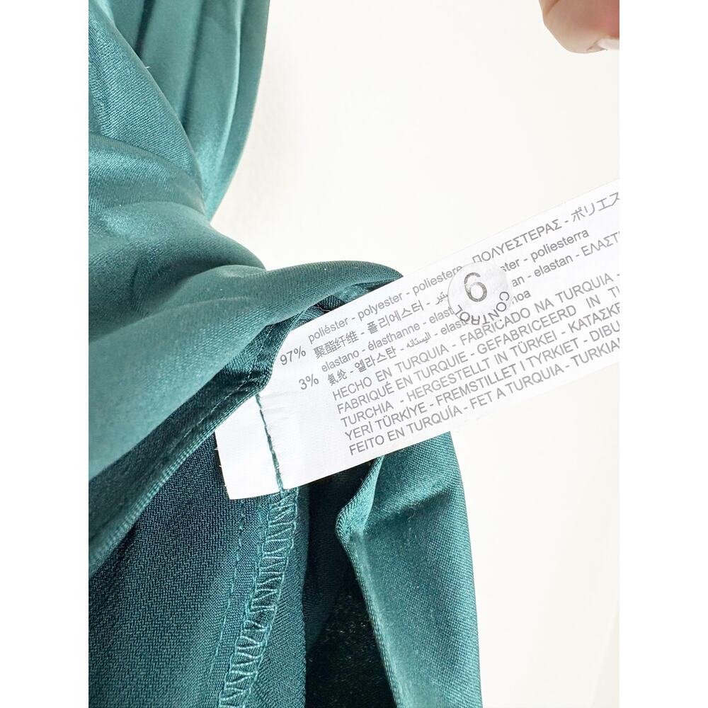 Zara Emerald Green Pleated Midi Skirt Size XS High Rise Chic Preppy Minimalist - Picture 6 of 13